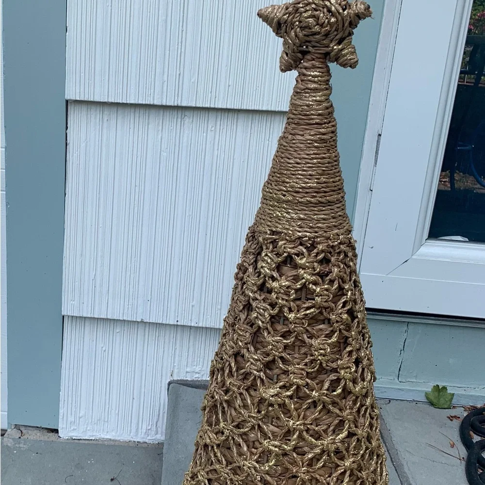 Olive & Cocoa Artisan Christmas Tree crafted of natural sisal fibers